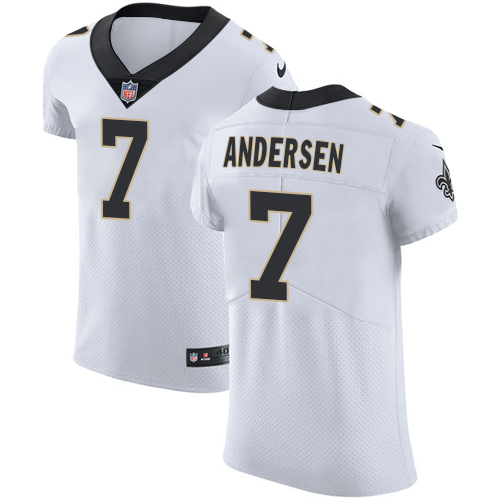 Nike Saints #7 Morten Andersen White Men's Stitched NFL Vapor Untouchable Elite Jersey